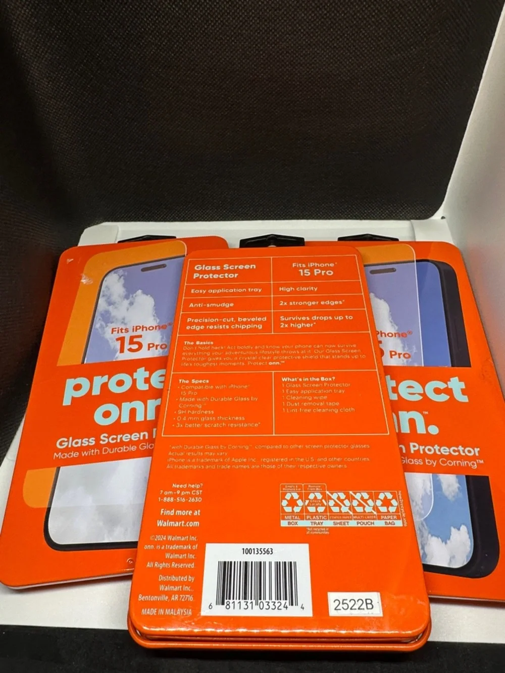 On Running Orange Glass Screen Protector for iPhone 15 Pro (Packaged)